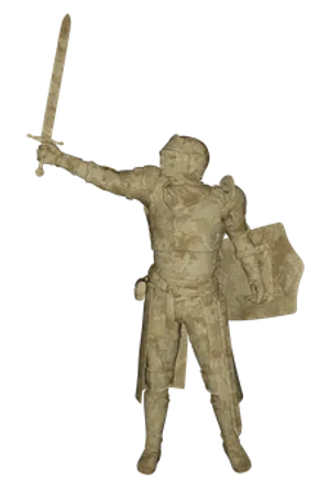 Medieval Knight Statue Pose