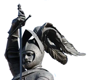Medieval Knight Statue Silhouette PNG image