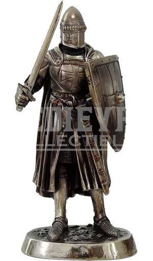 Medieval Knight Statuewith Swordand Shield PNG image