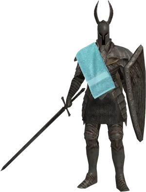 Medieval Knight With Toweland Sword PNG image