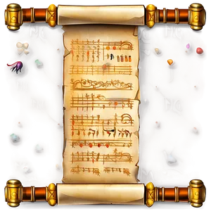 Medieval Manuscript Scroll PNG 06262024 PNG