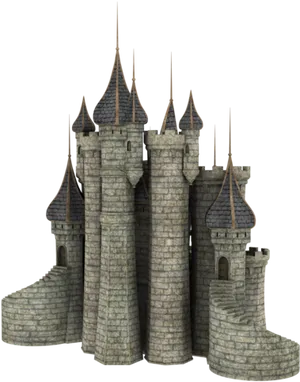 Medieval Stone Castle3 D Model PNG image