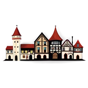 Medieval Town Illustration PNG 72
