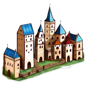 Medieval Town Illustration PNG Hpe PNG