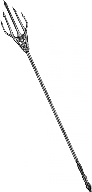 Medieval Trident Weapon Illustration PNG