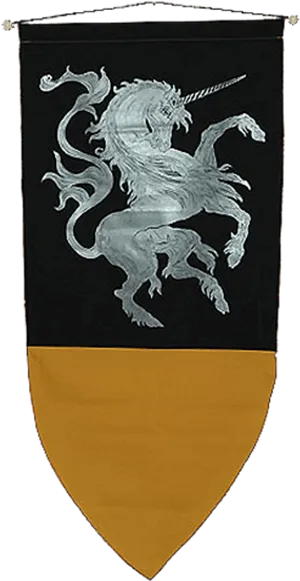 Medieval Unicorn Heraldry Banner PNG image