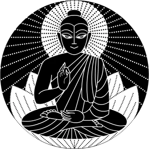 Meditating Buddha Blackand White Illustration PNG image