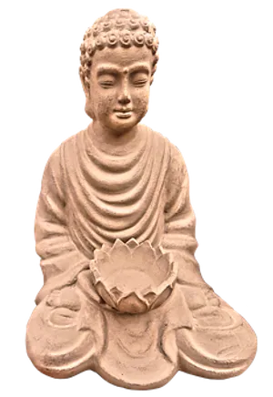 Meditating Buddha Statuewith Lotus PNG image