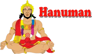 Meditating Hanuman Vector Art PNG image