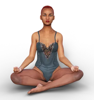 Meditating Woman Red Hair