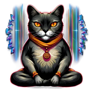 Meditating Zen Master Cat Vector PNG 06262024 PNG