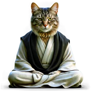 Meditating Zen Master Cat Vector PNG 94 PNG