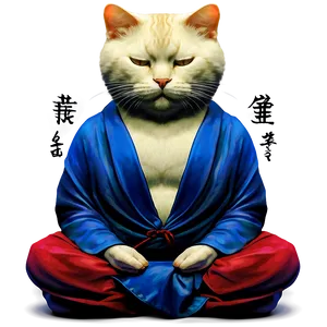 Meditating Zen Master Cat Vector PNG Xwx PNG