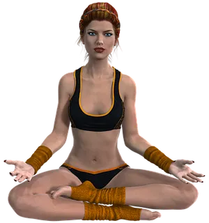 Meditating3 D Character Yoga Pose