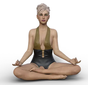 Meditating3 D Rendered Woman