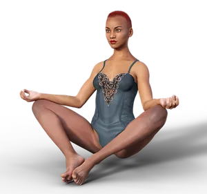Meditative_ Pose_ Red_ Haired_ Woman