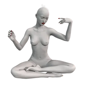 Meditative Statue Pose Woman