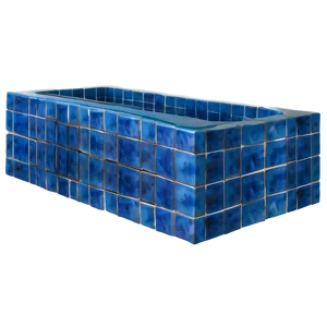 Mediterranean Blue Tile Tub PNG 06282024 PNG