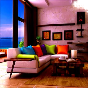 Mediterranean Living Room Png 05242024 PNG image