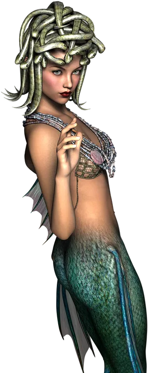 Medusa Mermaid Hybrid PNG image