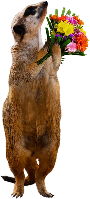 Meerkat With Flowers.png PNG image