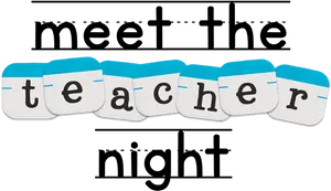 Meet The Teacher Night Sign PNG image