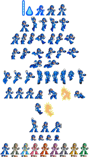 Mega Man_ Sprite_ Sheet_ Animation PNG image