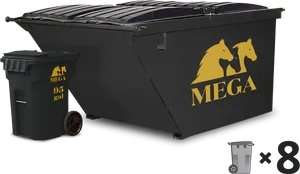 Mega Waste Containers Black