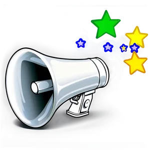 Megaphone With Stars Png Ccv PNG image