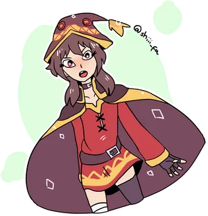 Megumin Anime Character Illustration PNG image