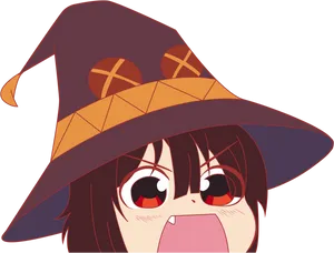 Megumin Anime Character Shouting PNG image