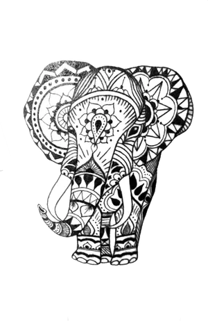 Mehndi Inspired Elephant Art PNG image