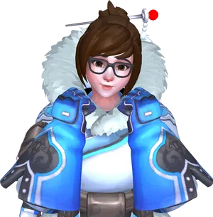 Mei Overwatch Character Portrait PNG image