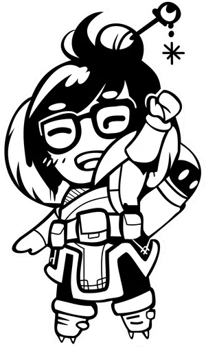 Mei Overwatch Chibi Character Art PNG image