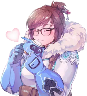 Mei Overwatch Cute Pose PNG image
