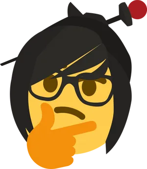 Mei Overwatch Thumbs Up Emote PNG image