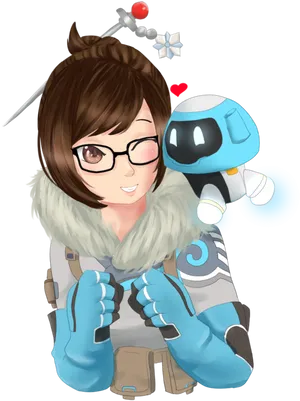 Meiand Snowball Overwatch Fanart PNG image