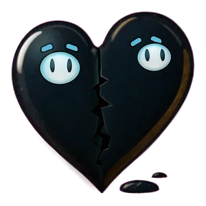 Melancholy Broken Heart Emoji PNG 55
