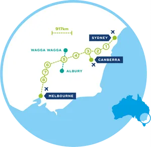 Melbourneto Sydney Travel Route Map PNG image