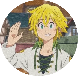Meliodas Anime Character Greeting PNG image