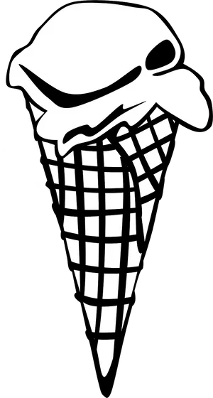 Melting Ice Cream Cone Graphic PNG image