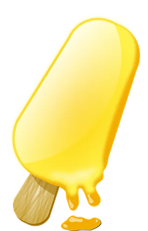 Melting Yellow Popsicle PNG image