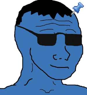 Meme Man Cool Expression Sunglasses PNG image