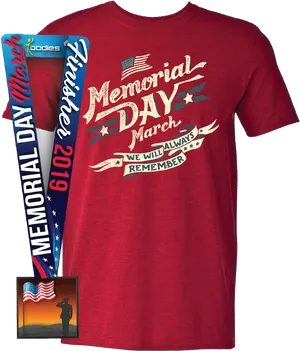 Memorial Day March Red Tshirt Design PNG image