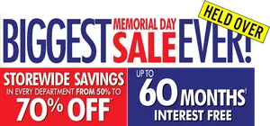 Memorial Day Sale Banner PNG image