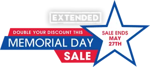 Memorial Day Sale Extended Promotion PNG image
