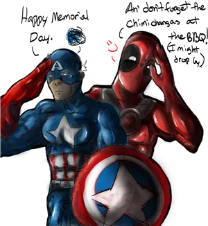 Memorial Day Salutewith Superheroes PNG image