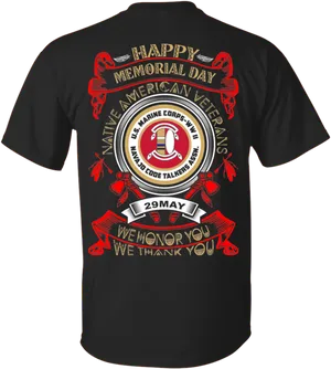 Memorial Day Tributeto Native American Veterans T Shirt PNG image