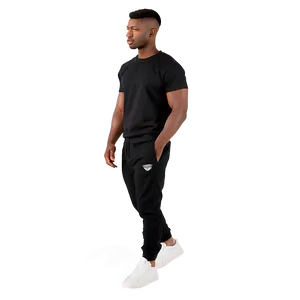 Men's Black Sweatpants Png Qtk PNG image