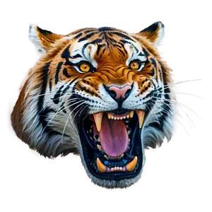 Menacing Tiger Growl Png Prg PNG image